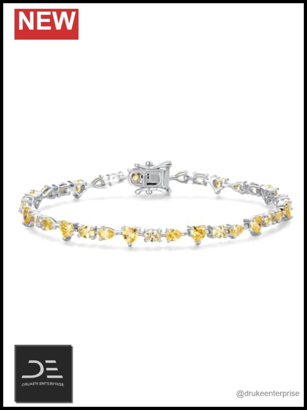 Sterling Silver Tennis Bracelet Heart Oval Teardrop CZ Jewelry Women 7.2